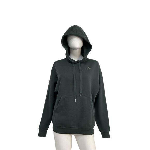 Alo Yoga 'Accolade' Green Cotton Hoodie Size XXS - Picture 2 of 4